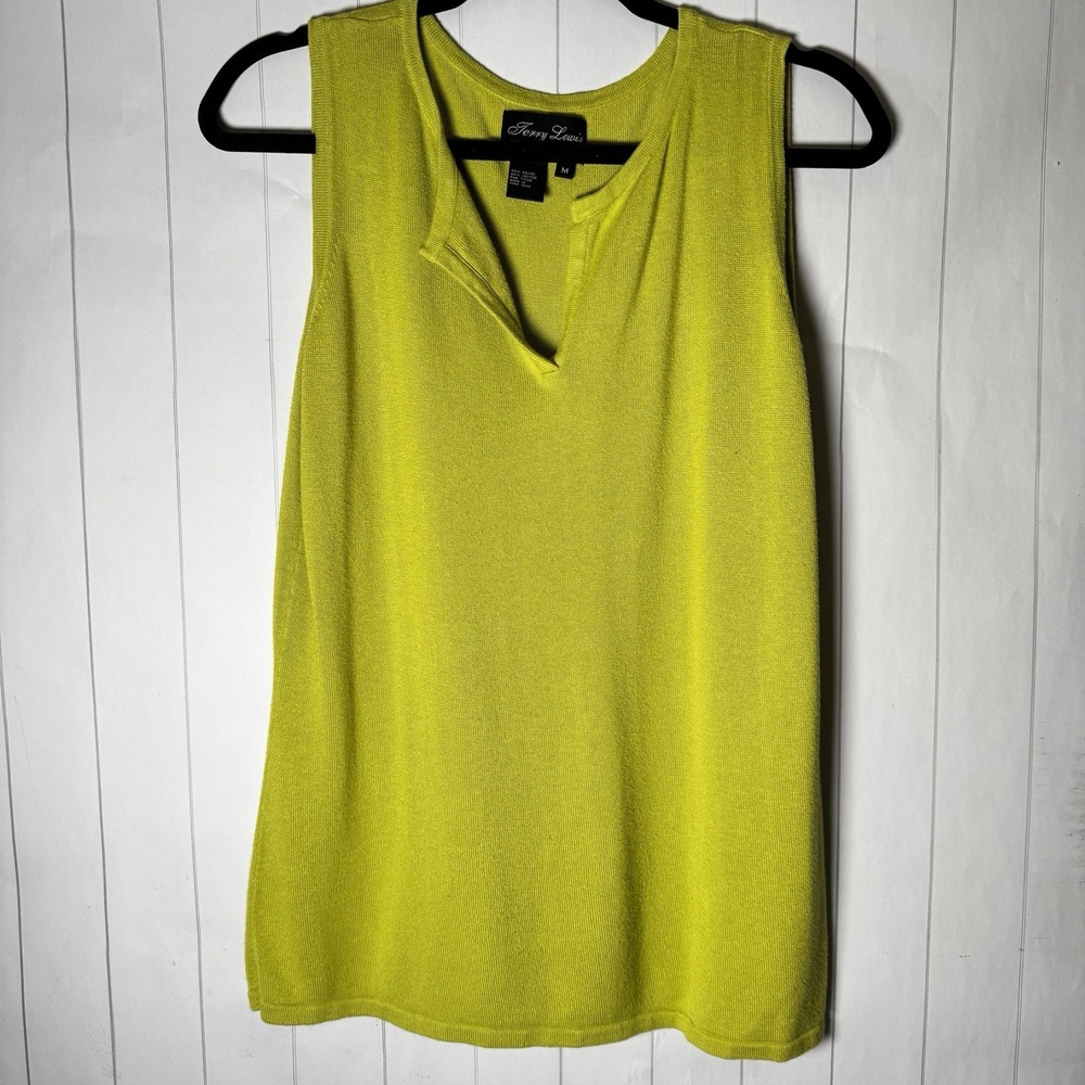 VTG Jerry Lewis Green Tank Top Classic‎ Timeless Sophisticated Quality Basics M